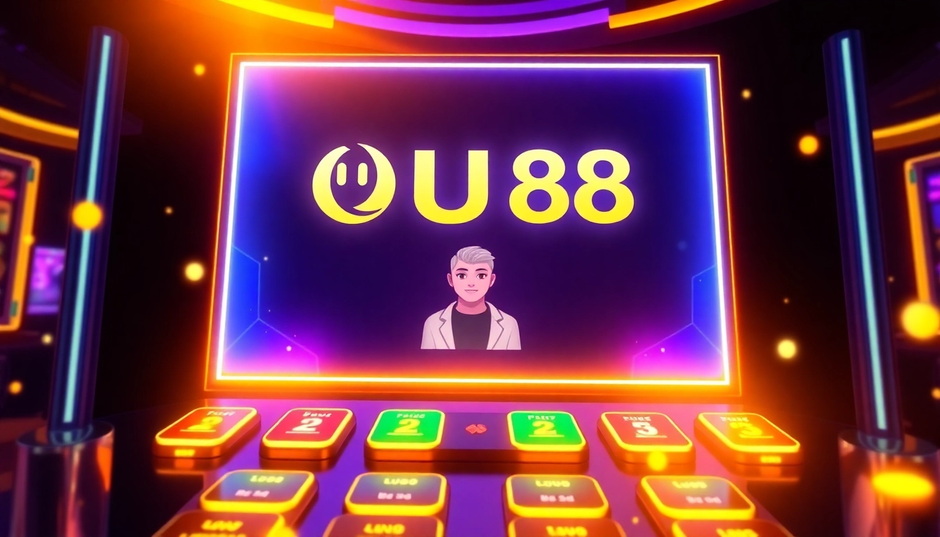 Engaging visual of the UU88 online casino platform with vibrant graphics and user-friendly design elements.