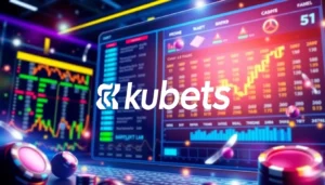 Kubets logo displayed on a vivid, modern casino interface with engaging graphics and betting elements.
