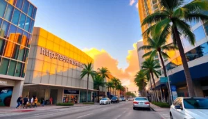 Explore https://789f.miami/ with this engaging Miami street scene showcasing urban energy and vibrant colors for user engagement.