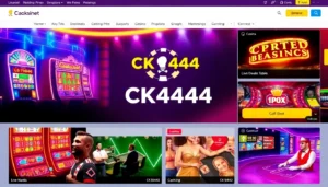 CK 444 gaming platform featuring online slots, live casino action, and sports betting in a sleek, vibrant design for Bangladeshi players.