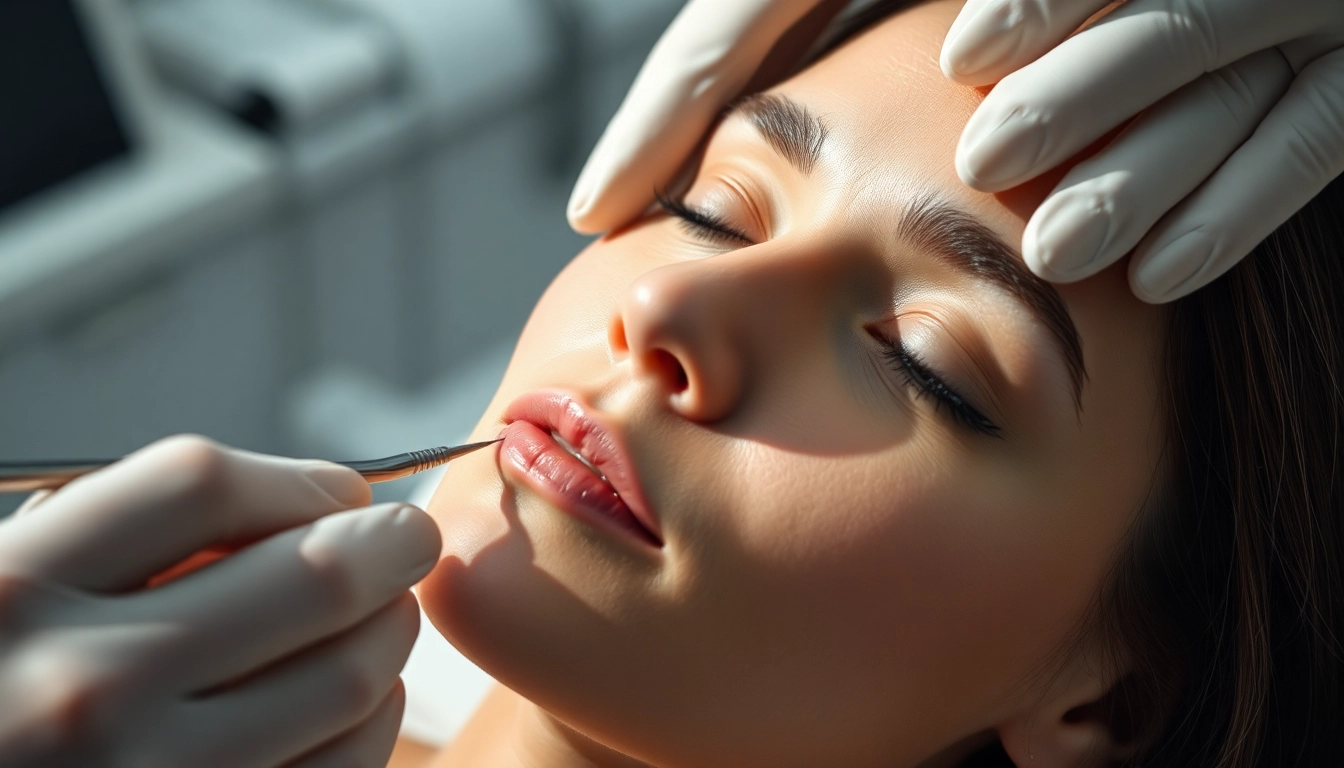 Professional Fadenlifting Zürich session demonstrating minimally invasive facial skin tightening with fine threads and soothing clinic environment.