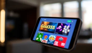 Gold365 app interface showcasing betting options, sports scores, and casino games for seamless online gaming access.