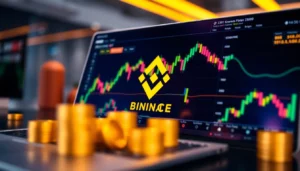 Comprehensive Binance exchange guide showcasing trading platform on a computer screen, helping beginners navigate crypto markets.