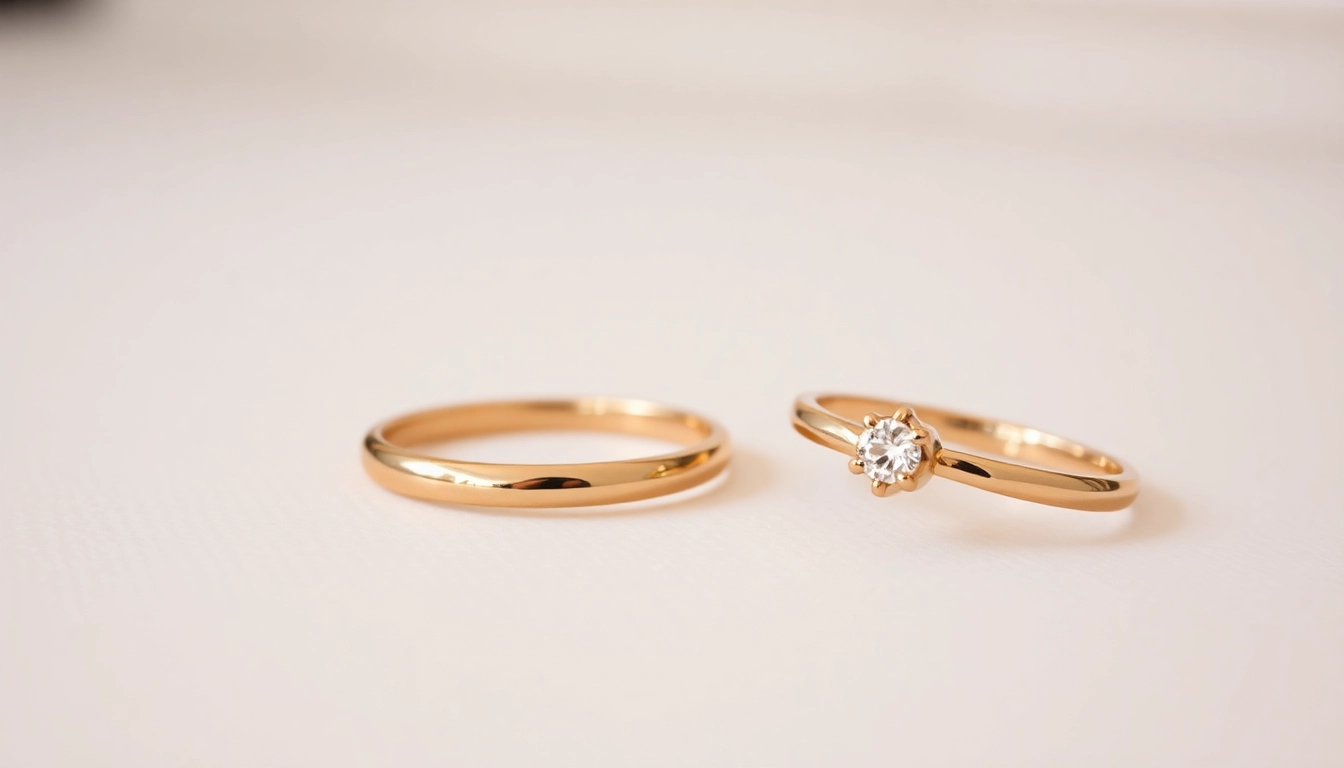 Minimalist engagement rings showcased in delicate gold settings with clean designs, perfect for understated elegance and daily wear.