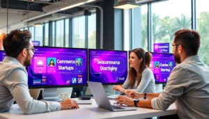 Active business team analyzing Scommerce Startup Updates to improve ecommerce strategies and growth