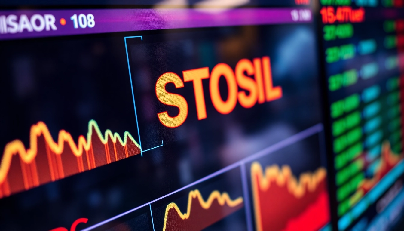Latest News Stocks and Shares update on digital stock ticker with vibrant neon lights