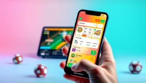 Engaging image illustrating the Winbuzz App platform with vibrant visuals and gaming features,
