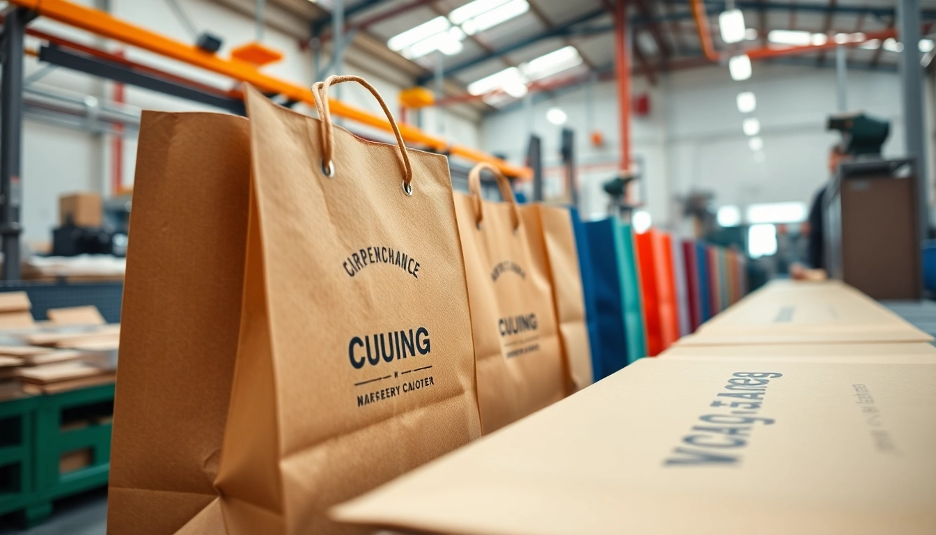 High-quality torba papierowa with custom printing in a modern packaging manufacturing setting