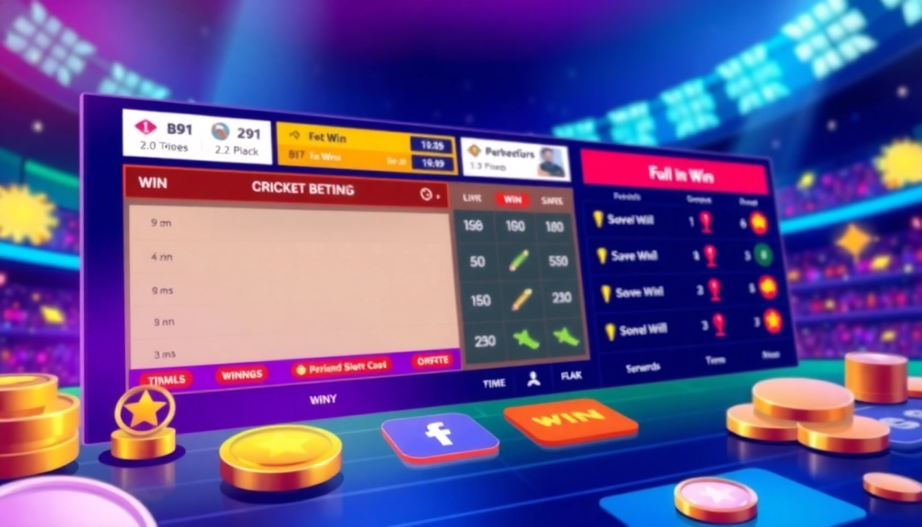 Cricbet99 win platform showing live cricket betting interface with rewards and game stats for users