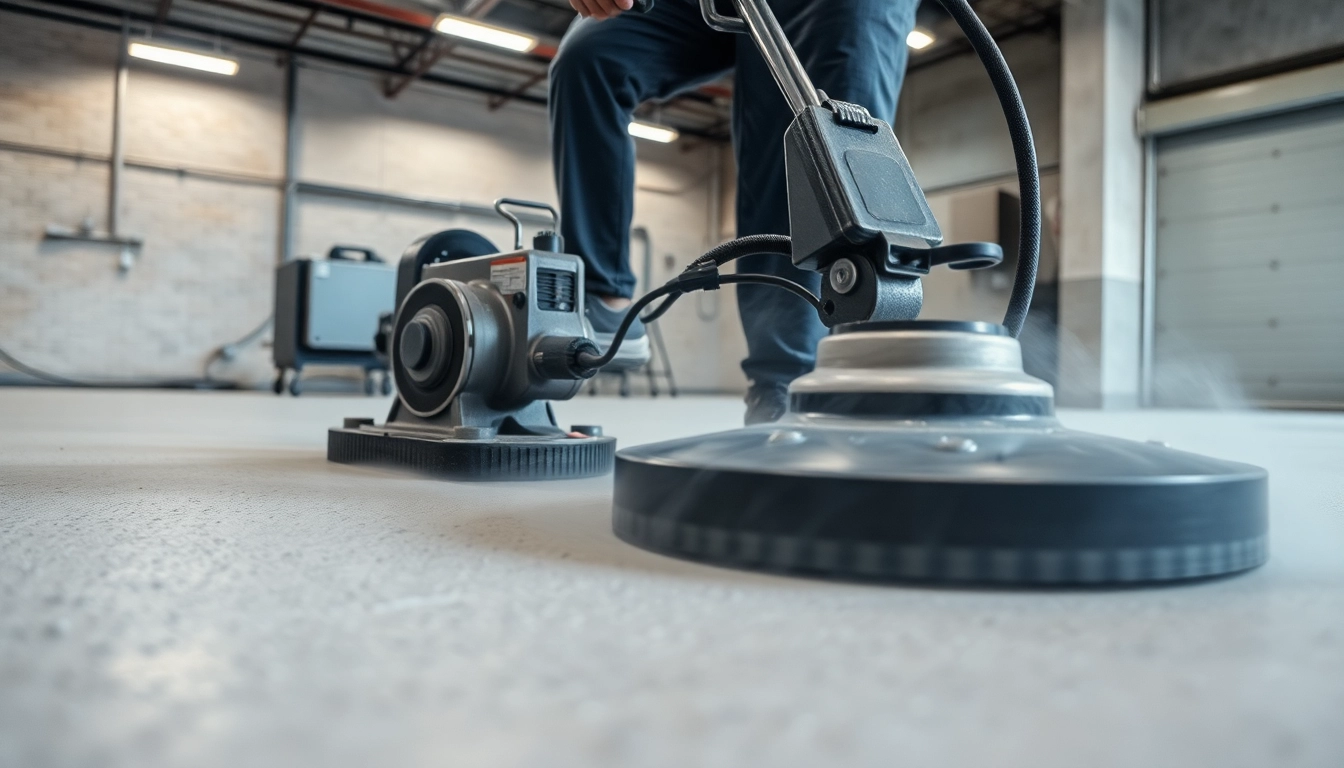 Concrete grinding Birmingham experts polishing industrial floors with advanced machinery for